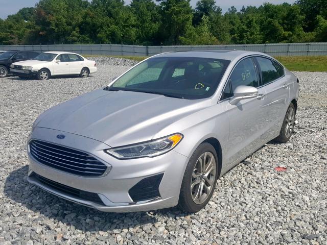 3FA6P0CD8KR151150 - 2019 FORD FUSION SEL SILVER photo 2