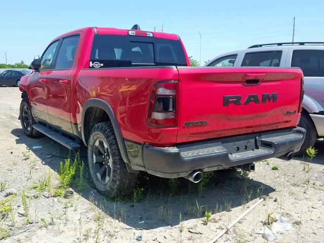 1C6SRFLT2KN671089 - 2019 RAM 1500 REBEL წითელი ფოტო 3