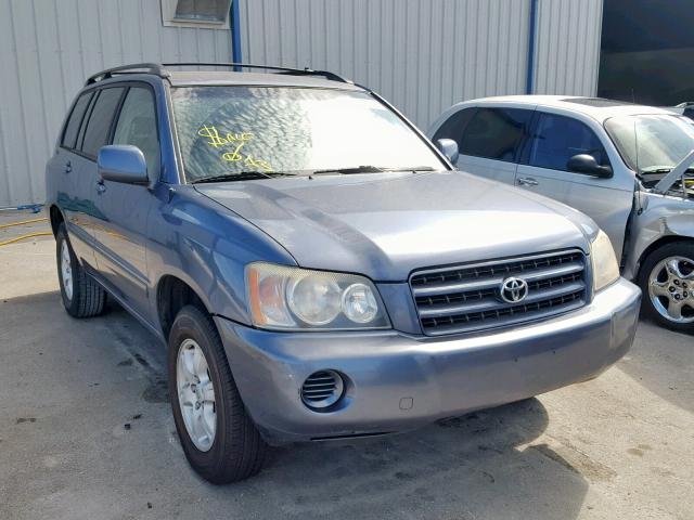 JTEGF21A130073846 - 2003 TOYOTA HIGHLANDER BLUE photo 1