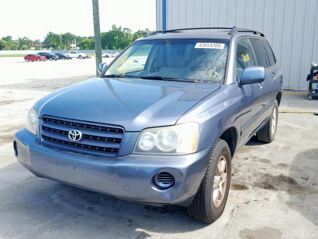 JTEGF21A130073846 - 2003 TOYOTA HIGHLANDER BLUE photo 2