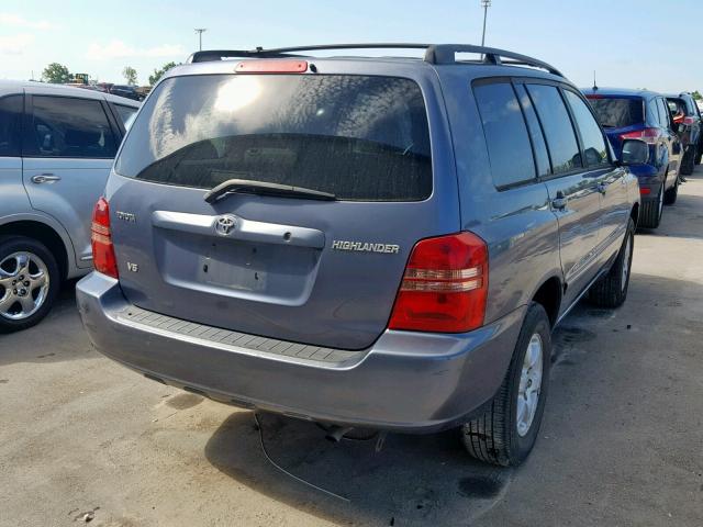 JTEGF21A130073846 - 2003 TOYOTA HIGHLANDER BLUE photo 4