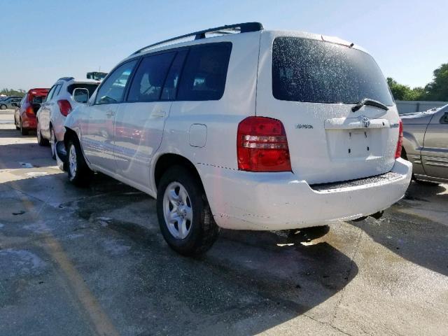 JTEGD21A330054205 - 2003 TOYOTA HIGHLANDER WHITE photo 3