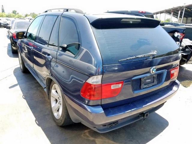 5UXFB53524LV07090 - 2004 BMW X5 4.4I BLUE photo 3