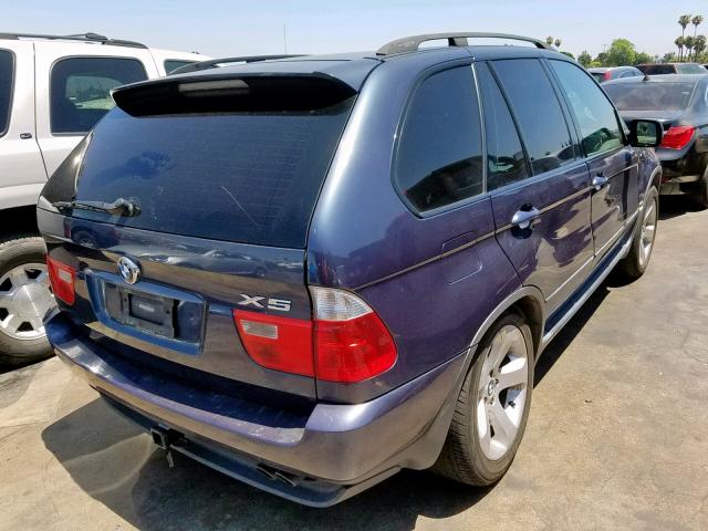 5UXFB53524LV07090 - 2004 BMW X5 4.4I BLUE photo 4