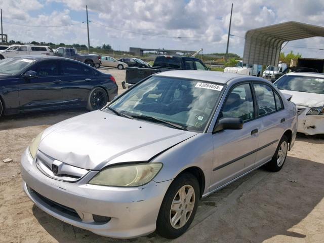 1HGES16344L007403 - 2004 HONDA CIVIC DX V SILVER photo 2