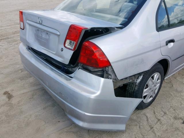 1HGES16344L007403 - 2004 HONDA CIVIC DX V SILVER photo 9