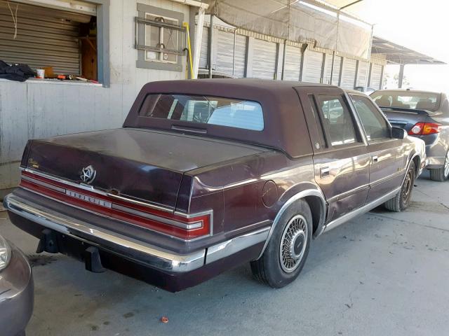 1C3XY56R6LD915186 - 1990 CHRYSLER IMPERIAL BURGUNDY photo 4