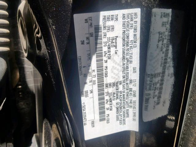 1FADP3N26DL211223 - 2013 FORD FOCUS TITA BLACK photo 10