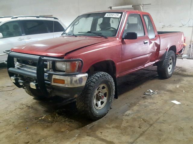 JT4VN13D8P5126020 - 1993 TOYOTA PICKUP 1/2 RED photo 2