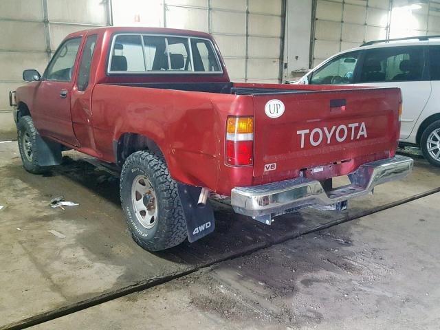 JT4VN13D8P5126020 - 1993 TOYOTA PICKUP 1/2 RED photo 3