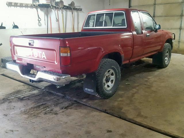 JT4VN13D8P5126020 - 1993 TOYOTA PICKUP 1/2 RED photo 4