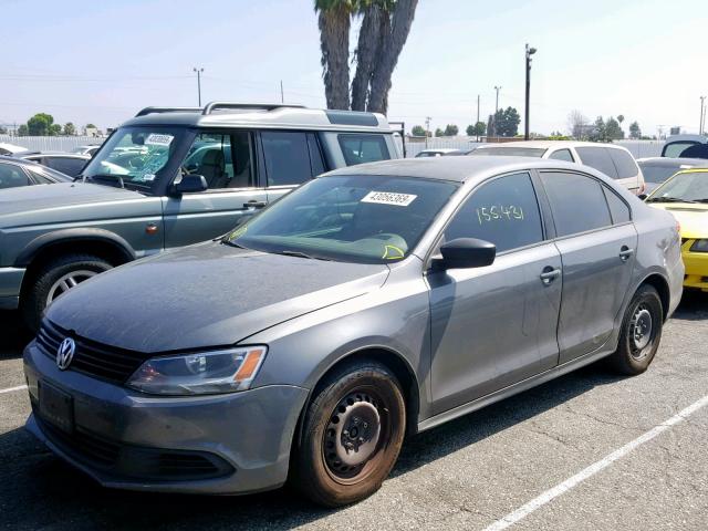 3VW2K7AJ7BM366487 - 2011 VOLKSWAGEN JETTA BASE GRAY photo 2