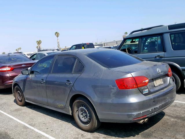 3VW2K7AJ7BM366487 - 2011 VOLKSWAGEN JETTA BASE GRAY photo 3