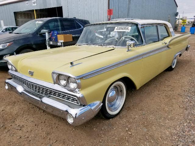 B9FS283497 - 1959 FORD GALAXY YELLOW photo 2