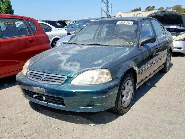 JHMEJ6623YS012608 - 2000 HONDA CIVIC DX GREEN photo 2