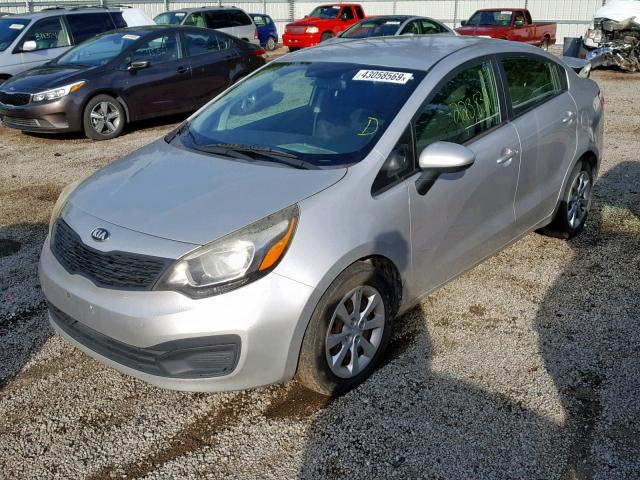 KNADM4A36D6154721 - 2013 KIA RIO LX SILVER photo 2