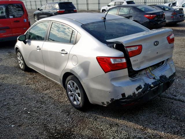 KNADM4A36D6154721 - 2013 KIA RIO LX SILVER photo 3