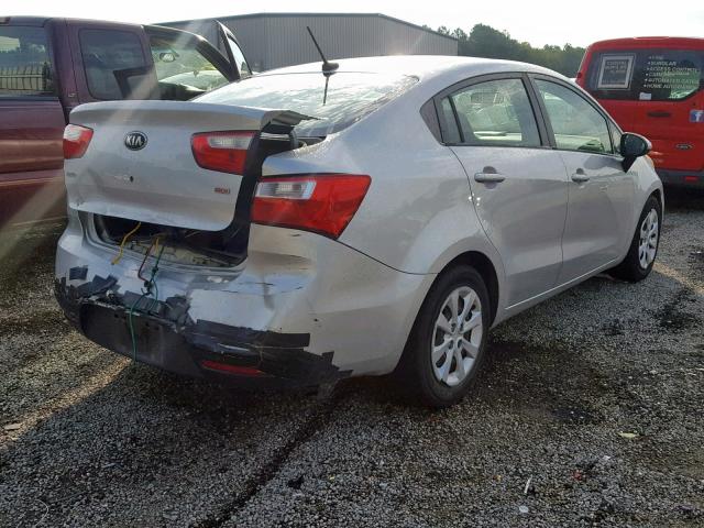 KNADM4A36D6154721 - 2013 KIA RIO LX SILVER photo 4