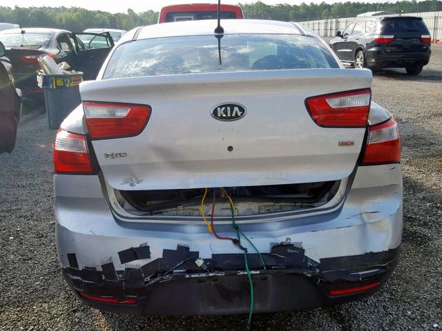 KNADM4A36D6154721 - 2013 KIA RIO LX SILVER photo 9