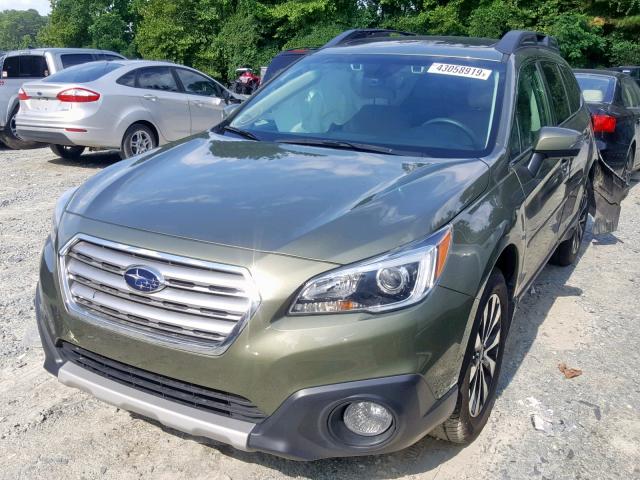 4S4BSENC4H3201439 - 2017 SUBARU OUTBACK 3. GREEN photo 2