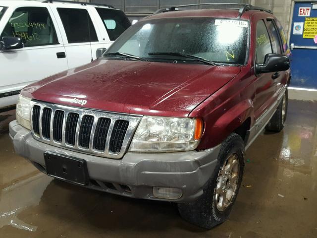 1J4GW58S8XC696058 - 1999 JEEP GRAND CHER MAROON photo 2