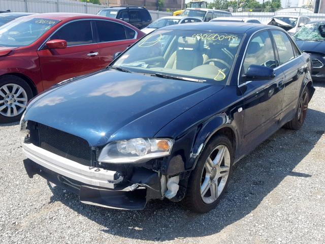 WAUDF78E27A055138 - 2007 AUDI A4 2.0T QU BLUE photo 2