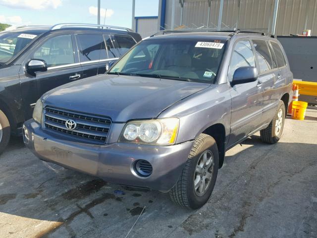 JTEHF21A430139990 - 2003 TOYOTA HIGHLANDER BLUE photo 2