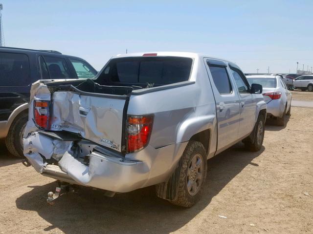 2HJYK16337H504953 - 2007 HONDA RIDGELINE SILVER photo 4