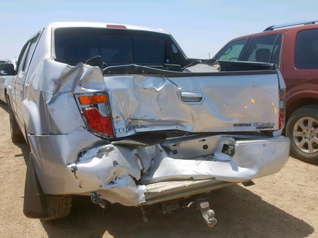 2HJYK16337H504953 - 2007 HONDA RIDGELINE SILVER photo 9