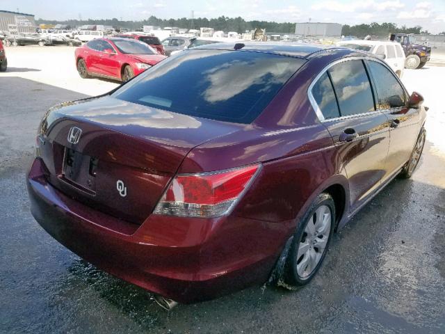 1HGCP26879A106374 - 2009 HONDA ACCORD EXL MAROON photo 4