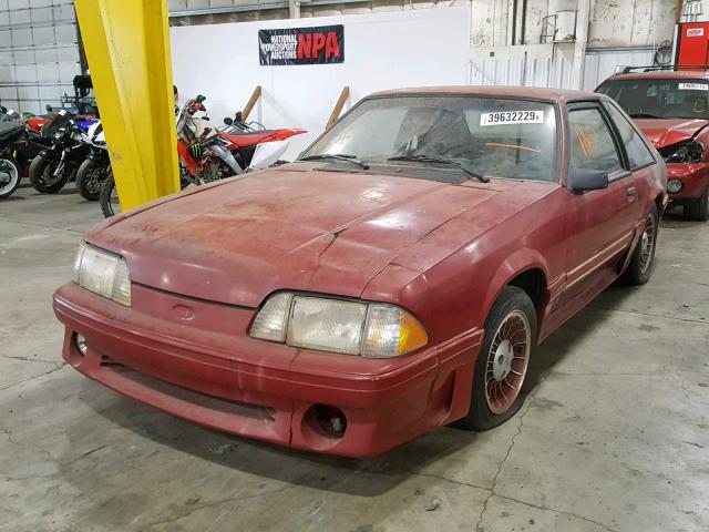 1FABP42EXHF127437 - 1987 FORD MUSTANG GT RED photo 2