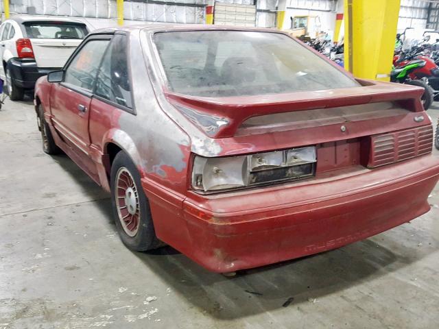 1FABP42EXHF127437 - 1987 FORD MUSTANG GT RED photo 3