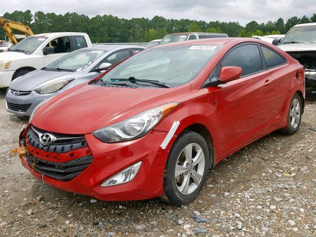 KMHDH6AE4DU009821 - 2013 HYUNDAI ELANTRA CO RED photo 2