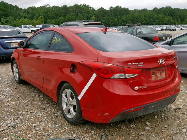 KMHDH6AE4DU009821 - 2013 HYUNDAI ELANTRA CO RED photo 3