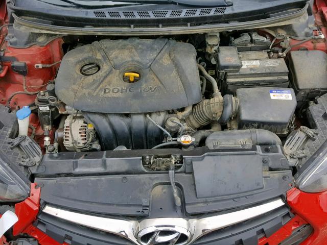 KMHDH6AE4DU009821 - 2013 HYUNDAI ELANTRA CO RED photo 7