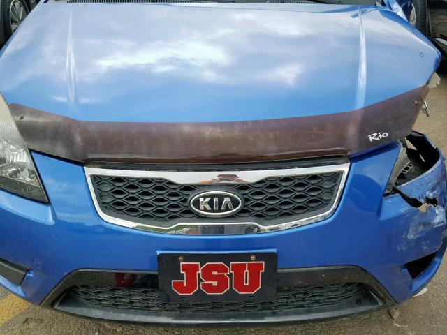 KNADH4A33A6679039 - 2010 KIA RIO LX BLUE photo 7