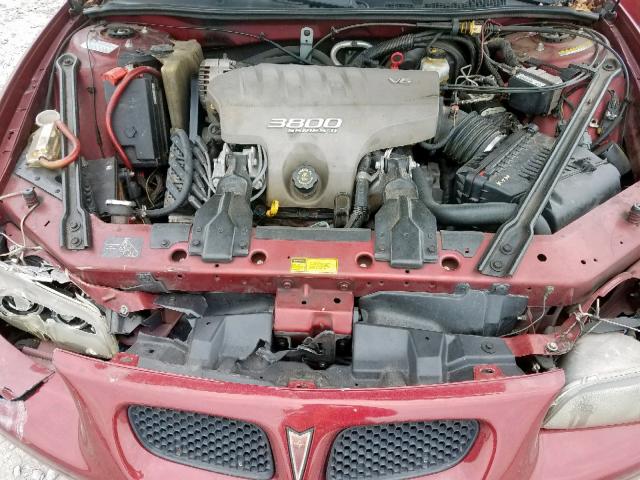 1G2WP12K41F128710 - 2001 PONTIAC GRAND PRIX BURGUNDY photo 7