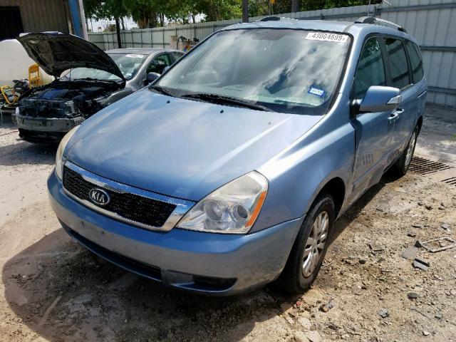 KNDMG4C75B6369689 - 2011 KIA SEDONA LX BLUE photo 2