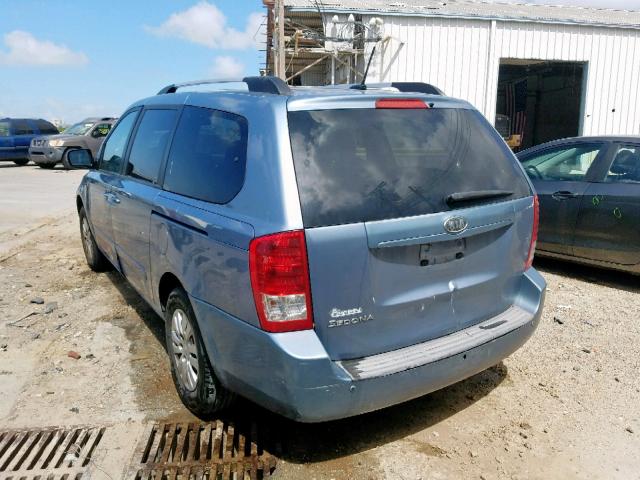 KNDMG4C75B6369689 - 2011 KIA SEDONA LX BLUE photo 3