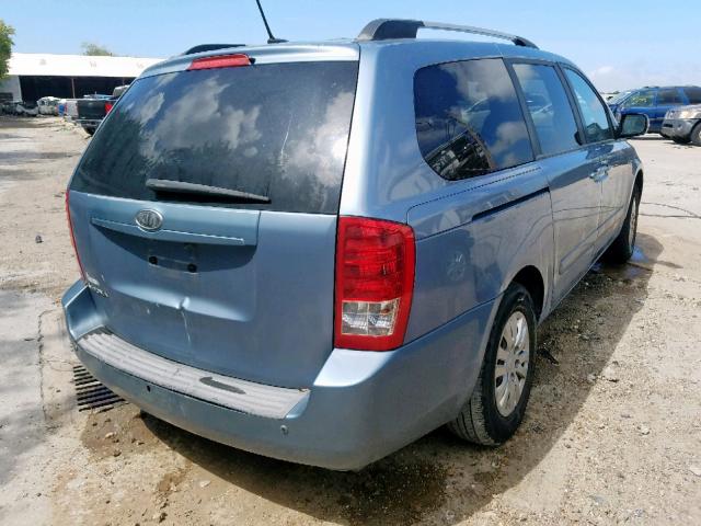 KNDMG4C75B6369689 - 2011 KIA SEDONA LX BLUE photo 4