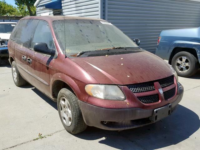 1B4GP25B92B653284 - 2002 DODGE CARAVAN SE BURGUNDY photo 1