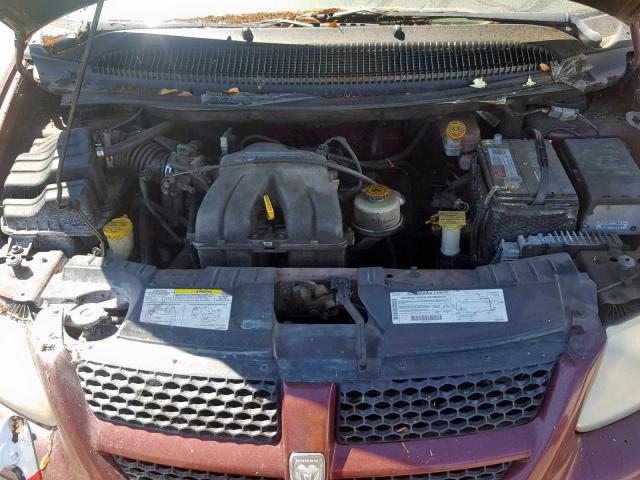 1B4GP25B92B653284 - 2002 DODGE CARAVAN SE BURGUNDY photo 7