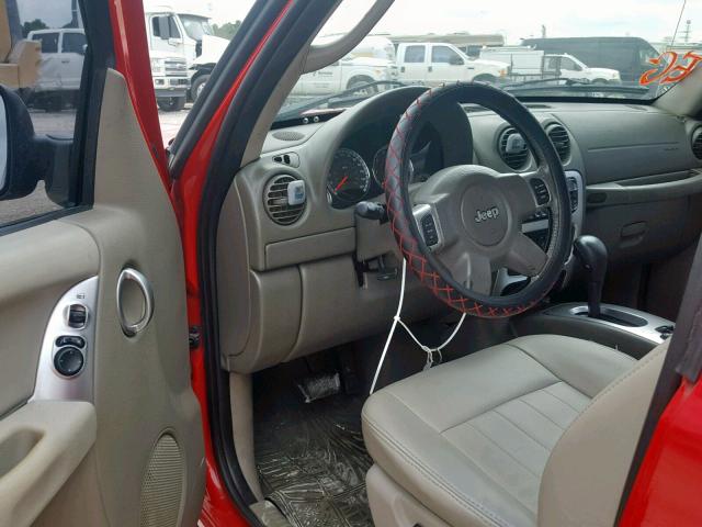 1J8GK58K05W603619 - 2005 JEEP LIBERTY LI RED photo 9