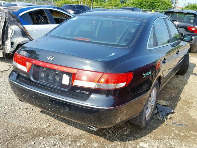 KMHFC46F67A195932 - 2007 HYUNDAI AZERA SE BLACK photo 4