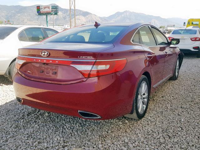 KMHFH4JG7EA382725 - 2014 HYUNDAI AZERA GLS RED photo 4