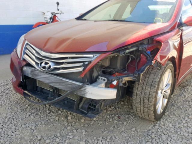 KMHFH4JG7EA382725 - 2014 HYUNDAI AZERA GLS RED photo 9