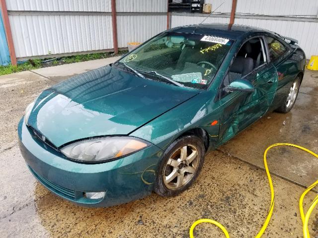 1ZWFT61L115616817 - 2001 MERCURY COUGAR V6 GREEN photo 2