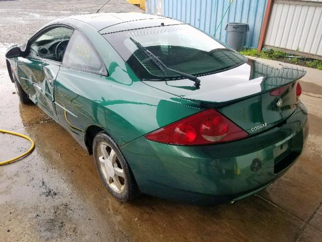 1ZWFT61L115616817 - 2001 MERCURY COUGAR V6 GREEN photo 3