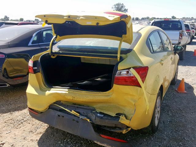 KNADM4A36G6553410 - 2016 KIA RIO LX YELLOW photo 4