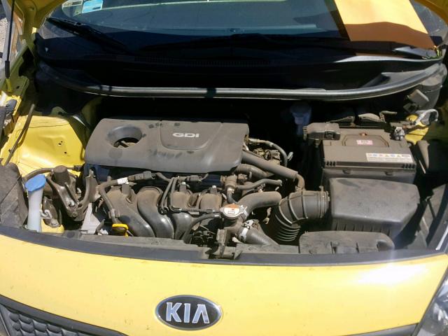 KNADM4A36G6553410 - 2016 KIA RIO LX YELLOW photo 7